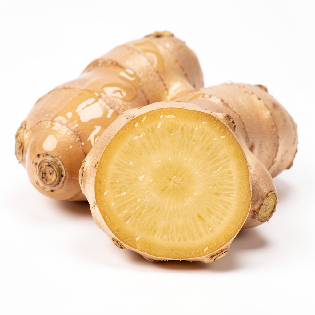 Fresh ginger root with natural oils